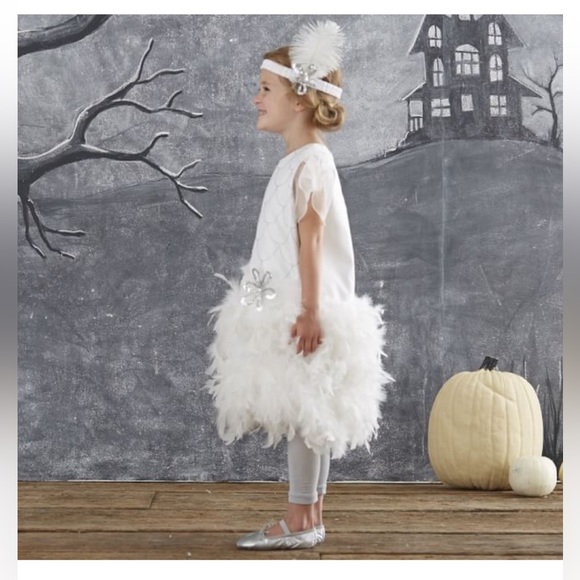 Pottery Barn Kids White Roaring 20’s Era Flapper Dress Costume 7-8 - Picture 11 of 11